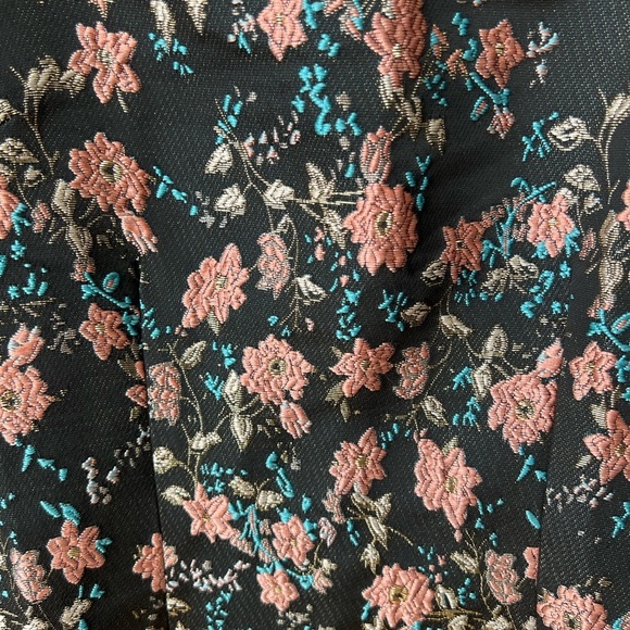 Superdown Macey Mini Dress Pink Floral Embroidered Size XXS Y2K Jacquard - Picture 7 of 11